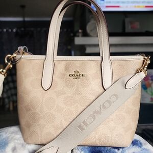 Coach Beige Mini Signature Bag